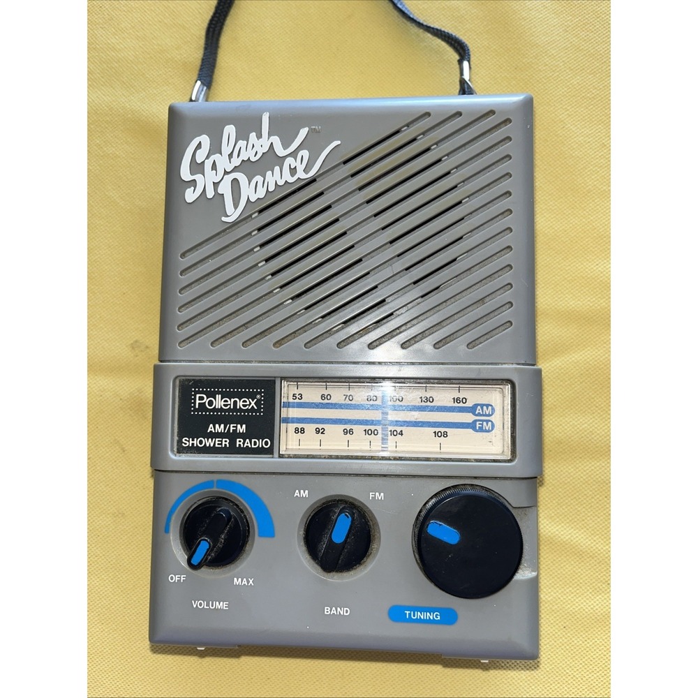 Vintage Pollenex Splash Dance AM/FM Shower Radio- Model SR-7 Gray & White Eorks